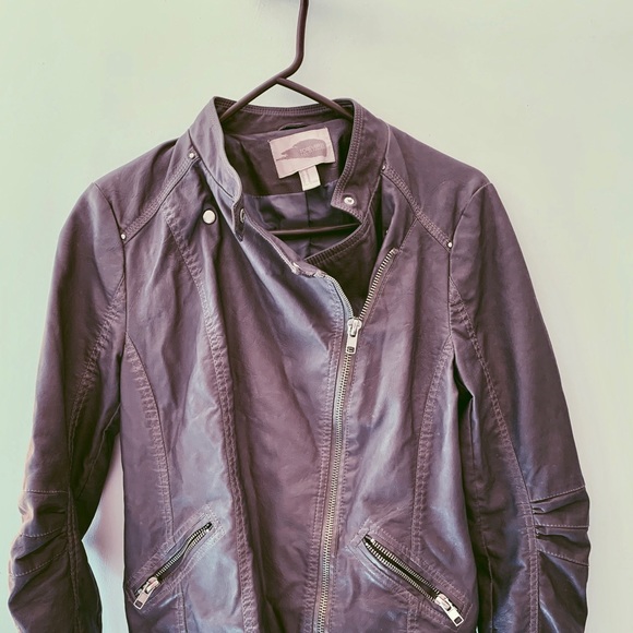 Faux Leather Grey Jacket - Picture 2 of 2